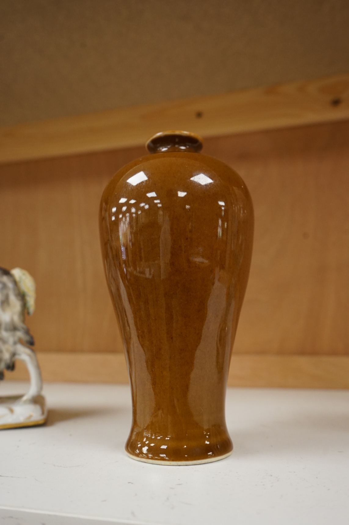 A Chinese Cafe-Au-Lait glazed meiping, 17cm high